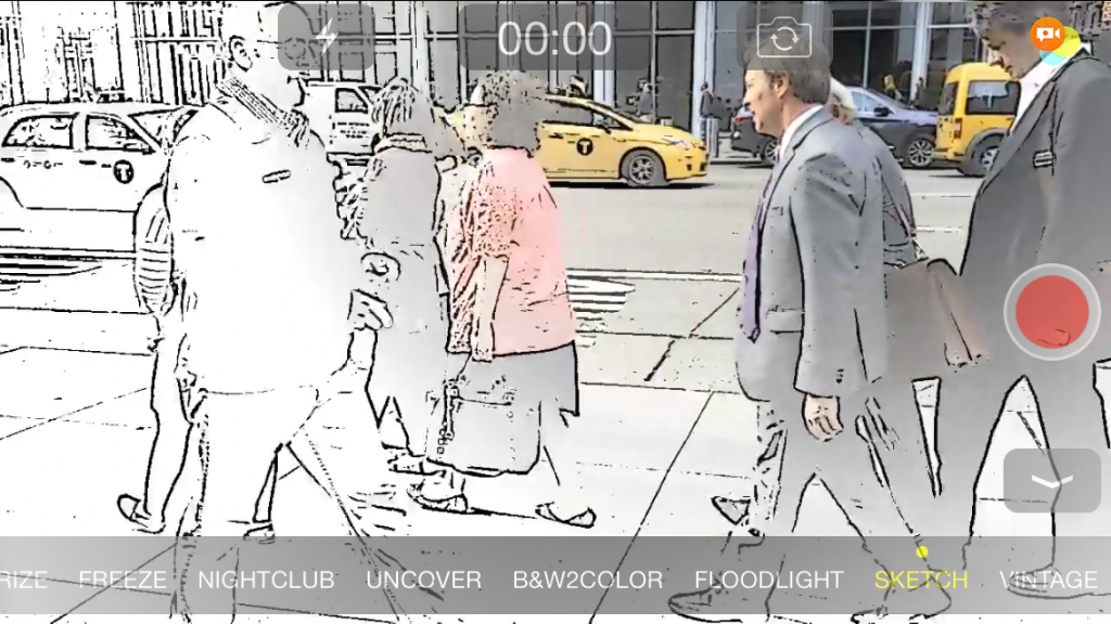 Spotliter Video recorded with Sketch Effect - NYC Taxi